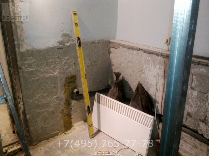 Ремонт маленькой ванной комнаты - прокладка канализации и водопровода